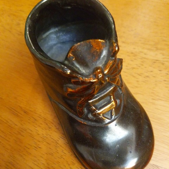 VINTAGE BRONZED BABY/TODDLER SHOE - Picture 1 of 11